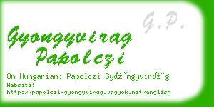 gyongyvirag papolczi business card